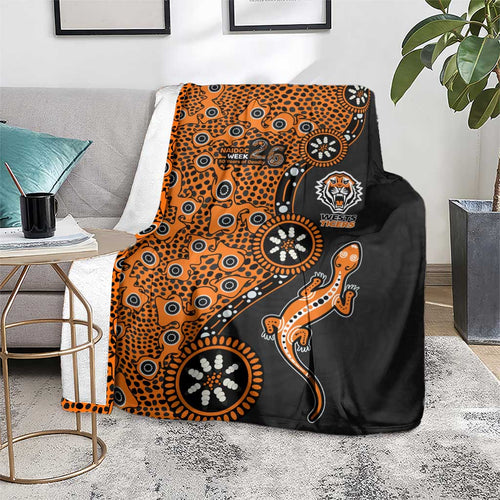 Wests Tigers NAIDOC Week 2026 Blanket Aboriginal Lizard Dot Painting - 50 Years of Deadly