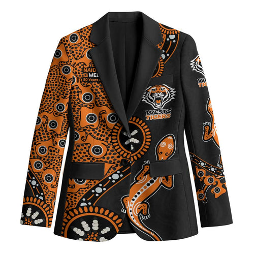 Wests Tigers NAIDOC Week 2026 Blazer Aboriginal Lizard Dot Painting - 50 Years of Deadly