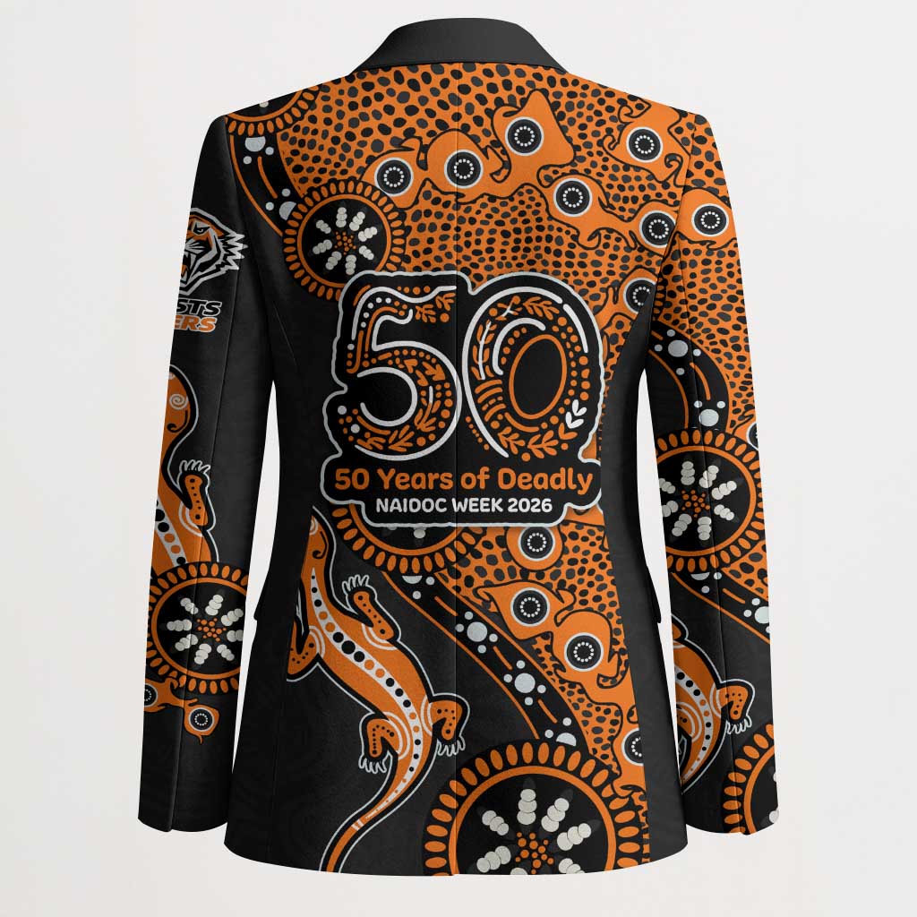 Wests Tigers NAIDOC Week 2026 Blazer Aboriginal Lizard Dot Painting - 50 Years of Deadly