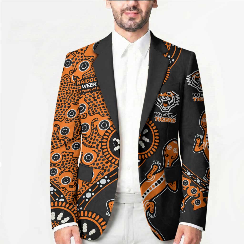 Wests Tigers NAIDOC Week 2026 Blazer Aboriginal Lizard Dot Painting - 50 Years of Deadly
