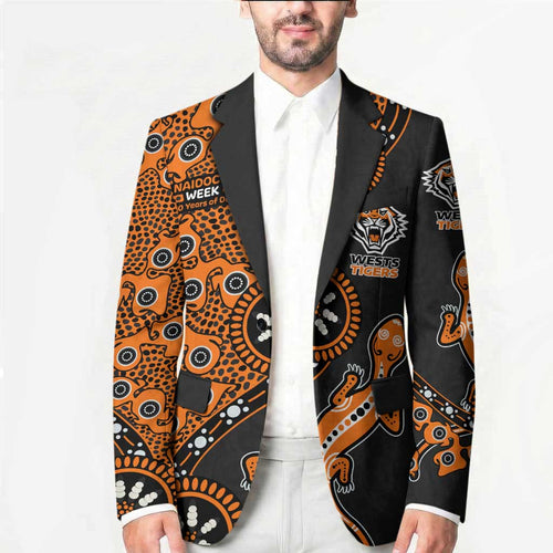 Wests Tigers NAIDOC Week 2026 Blazer Aboriginal Lizard Dot Painting - 50 Years of Deadly