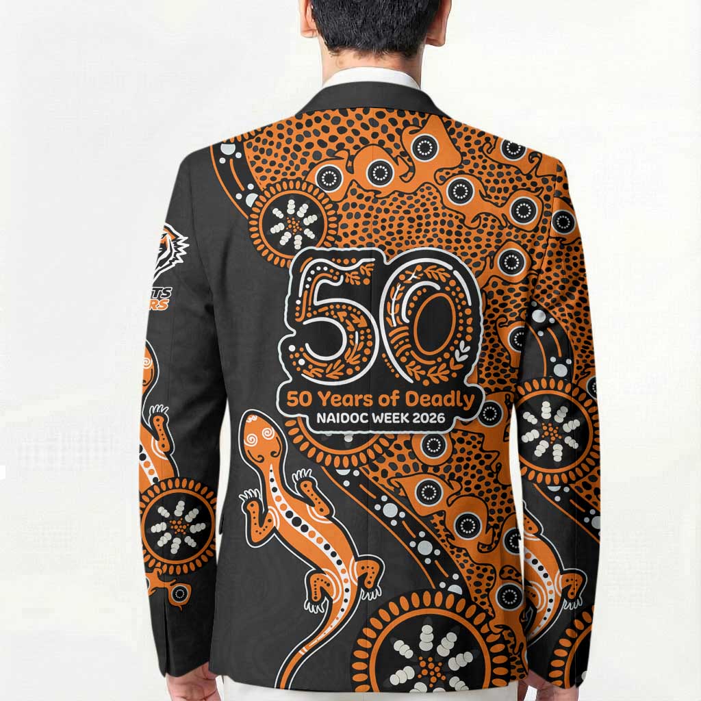 Wests Tigers NAIDOC Week 2026 Blazer Aboriginal Lizard Dot Painting - 50 Years of Deadly
