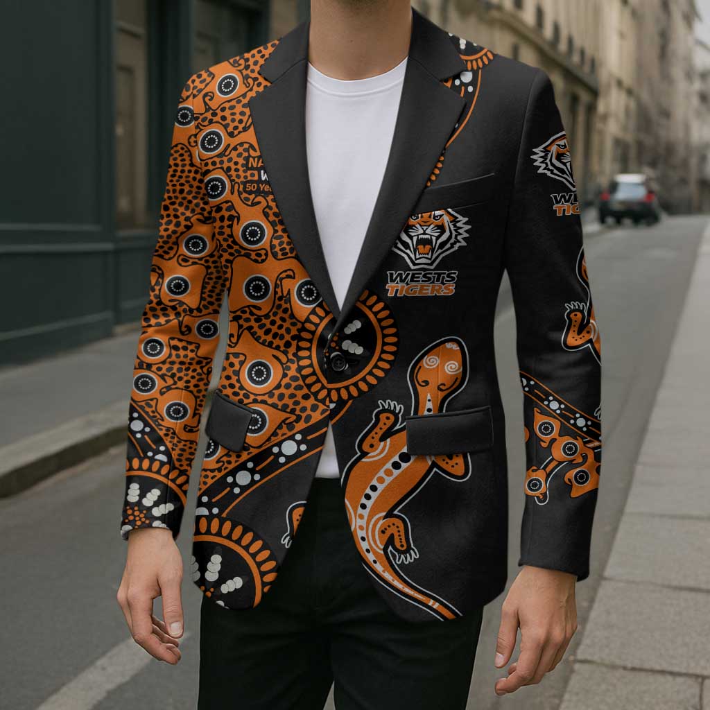 Wests Tigers NAIDOC Week 2026 Blazer Aboriginal Lizard Dot Painting - 50 Years of Deadly