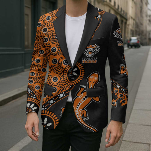 Wests Tigers NAIDOC Week 2026 Blazer Aboriginal Lizard Dot Painting - 50 Years of Deadly