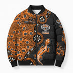 Wests Tigers NAIDOC Week 2026 Bomber Puffer Jacket Aboriginal Lizard Dot Painting - 50 Years of Deadly