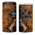 Wests Tigers NAIDOC Week 2026 4 in 1 Can Cooler Tumbler Aboriginal Lizard Dot Painting - 50 Years of Deadly