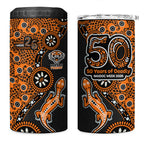 Wests Tigers NAIDOC Week 2026 4 in 1 Can Cooler Tumbler Aboriginal Lizard Dot Painting - 50 Years of Deadly