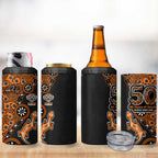 Wests Tigers NAIDOC Week 2026 4 in 1 Can Cooler Tumbler Aboriginal Lizard Dot Painting - 50 Years of Deadly