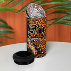 Wests Tigers NAIDOC Week 2026 4 in 1 Can Cooler Tumbler Aboriginal Lizard Dot Painting - 50 Years of Deadly