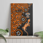 Wests Tigers NAIDOC Week 2026 Canvas Wall Art Aboriginal Lizard Dot Painting - 50 Years of Deadly