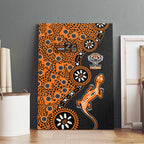Wests Tigers NAIDOC Week 2026 Canvas Wall Art Aboriginal Lizard Dot Painting - 50 Years of Deadly