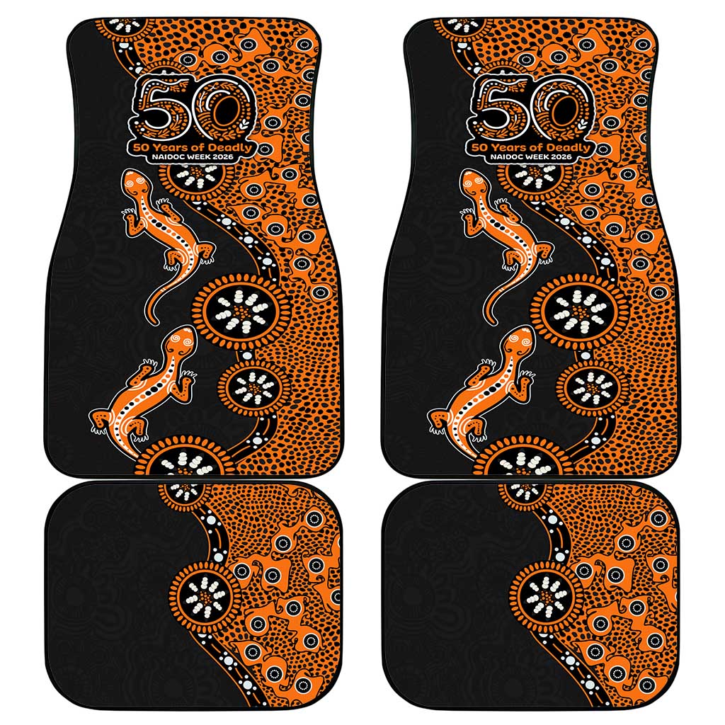 Wests Tigers NAIDOC Week 2026 Car Mats Aboriginal Lizard Dot Painting - 50 Years of Deadly