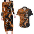 Wests Tigers NAIDOC Week 2026 Couples Matching Long Sleeve Bodycon Dress and Hawaiian Shirt Aboriginal Lizard Dot Painting - 50 Years of Deadly