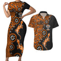 Wests Tigers NAIDOC Week 2026 Couples Matching Short Sleeve Bodycon Dress and Hawaiian Shirt Aboriginal Lizard Dot Painting - 50 Years of Deadly