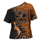 Wests Tigers NAIDOC Week 2026 Cross Shoulder Shirt Aboriginal Lizard Dot Painting - 50 Years of Deadly