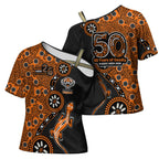 Wests Tigers NAIDOC Week 2026 Cross Shoulder Shirt Aboriginal Lizard Dot Painting - 50 Years of Deadly