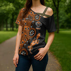 Wests Tigers NAIDOC Week 2026 Cross Shoulder Shirt Aboriginal Lizard Dot Painting - 50 Years of Deadly