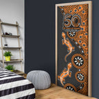 Wests Tigers NAIDOC Week 2026 Door Cover Aboriginal Lizard Dot Painting - 50 Years of Deadly