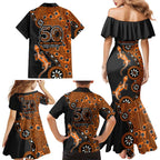 Wests Tigers NAIDOC Week 2026 Family Matching Mermaid Dress and Hawaiian Shirt Aboriginal Lizard Dot Painting - 50 Years of Deadly