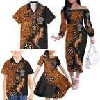 Wests Tigers NAIDOC Week 2026 Family Matching Off The Shoulder Long Sleeve Dress and Hawaiian Shirt Aboriginal Lizard Dot Painting - 50 Years of Deadly