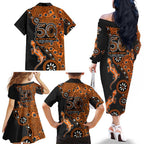 Wests Tigers NAIDOC Week 2026 Family Matching Off The Shoulder Long Sleeve Dress and Hawaiian Shirt Aboriginal Lizard Dot Painting - 50 Years of Deadly