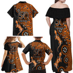 Wests Tigers NAIDOC Week 2026 Family Matching Off Shoulder Maxi Dress and Hawaiian Shirt Aboriginal Lizard Dot Painting - 50 Years of Deadly
