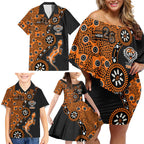 Wests Tigers NAIDOC Week 2026 Family Matching Off Shoulder Short Dress and Hawaiian Shirt Aboriginal Lizard Dot Painting - 50 Years of Deadly