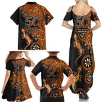Wests Tigers NAIDOC Week 2026 Family Matching Summer Maxi Dress and Hawaiian Shirt Aboriginal Lizard Dot Painting - 50 Years of Deadly