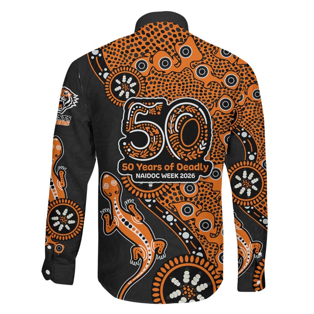 Wests Tigers NAIDOC Week 2026 Family Matching Tank Maxi Dress and Hawaiian Shirt Aboriginal Lizard Dot Painting - 50 Years of Deadly