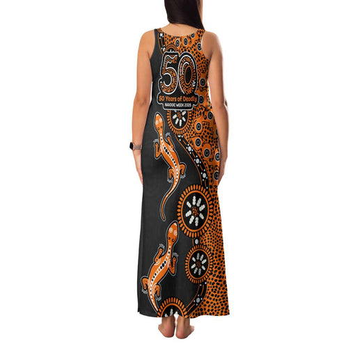 Wests Tigers NAIDOC Week 2026 Family Matching Tank Maxi Dress and Hawaiian Shirt Aboriginal Lizard Dot Painting - 50 Years of Deadly