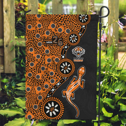 Wests Tigers NAIDOC Week 2026 Garden Flag Aboriginal Lizard Dot Painting - 50 Years of Deadly