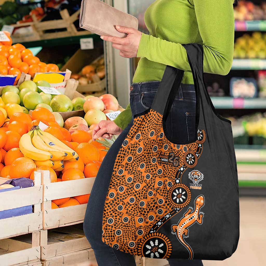Wests Tigers NAIDOC Week 2026 Grocery Bag Aboriginal Lizard Dot Painting - 50 Years of Deadly