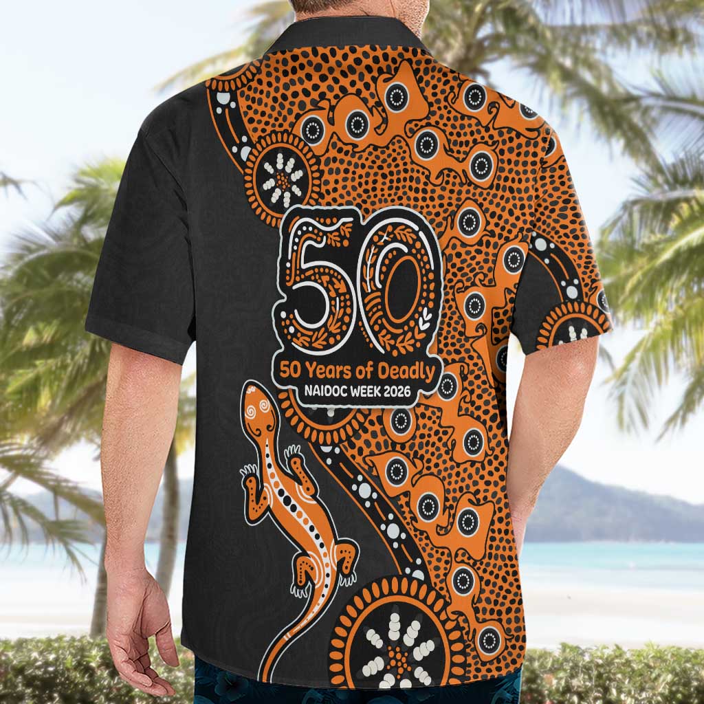 Wests Tigers NAIDOC Week 2026 Hawaiian Shirt Aboriginal Lizard Dot Painting - 50 Years of Deadly