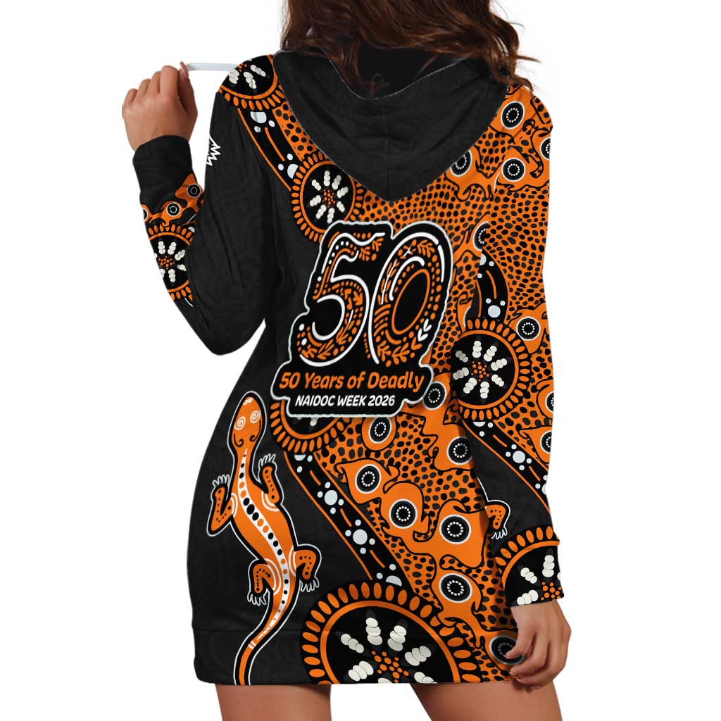 Wests Tigers NAIDOC Week 2026 Hoodie Dress Aboriginal Lizard Dot Painting - 50 Years of Deadly