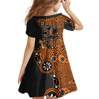 Wests Tigers NAIDOC Week 2026 Kid Short Sleeve Dress Aboriginal Lizard Dot Painting - 50 Years of Deadly