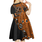 Wests Tigers NAIDOC Week 2026 Kid Short Sleeve Dress Aboriginal Lizard Dot Painting - 50 Years of Deadly