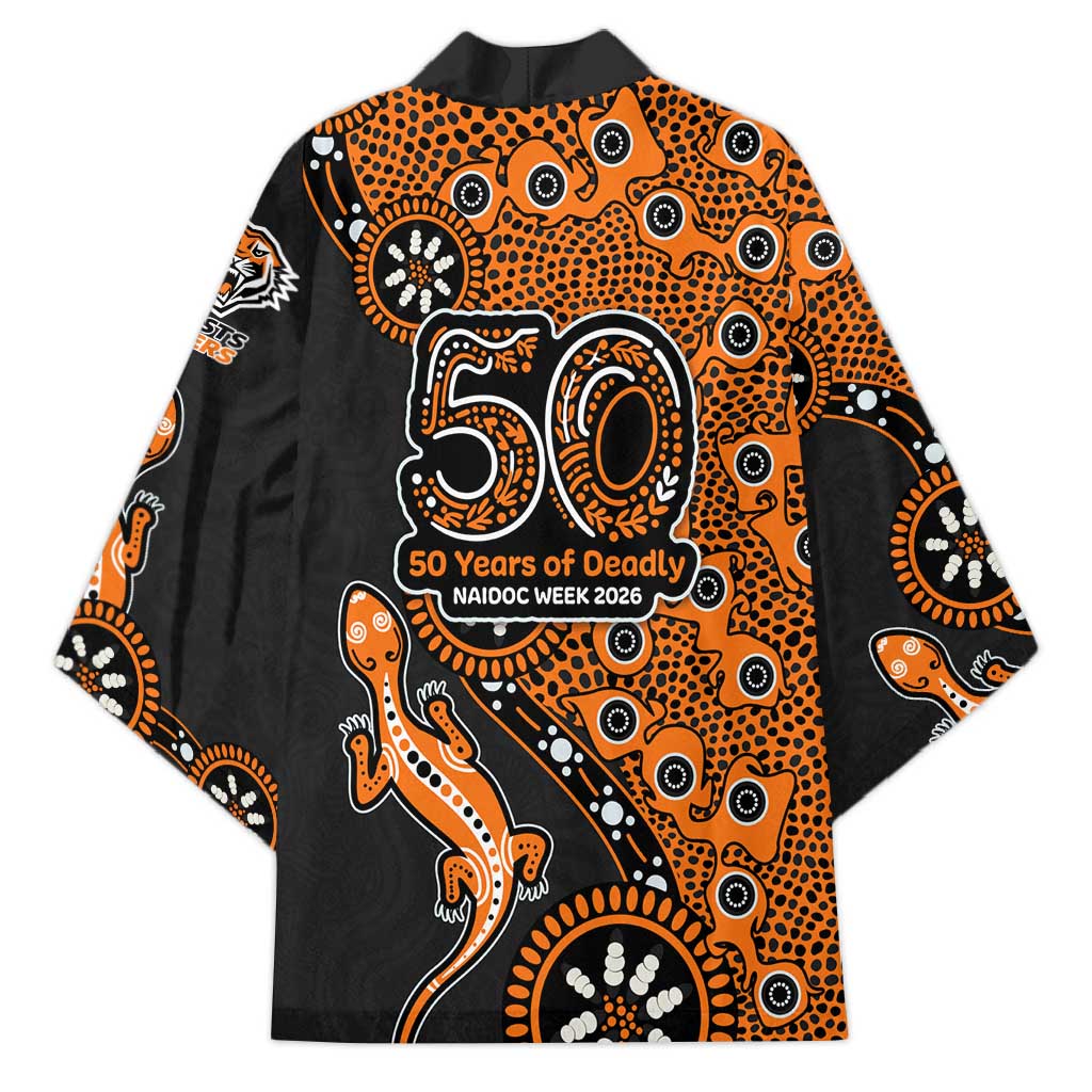 Wests Tigers NAIDOC Week 2026 Kimono Aboriginal Lizard Dot Painting - 50 Years of Deadly