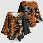 Wests Tigers NAIDOC Week 2026 Kimono Sleeve Blouse Aboriginal Lizard Dot Painting - 50 Years of Deadly