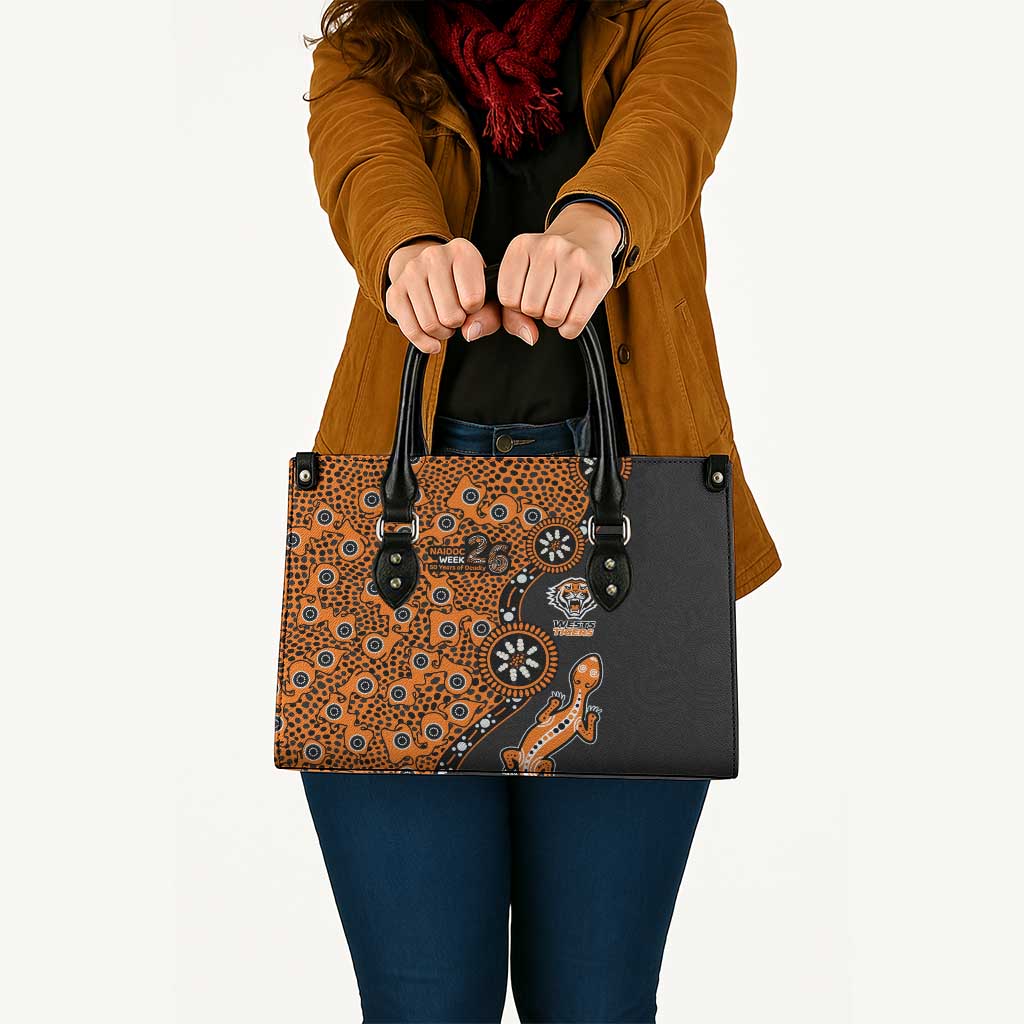 Wests Tigers NAIDOC Week 2026 Leather Bag Aboriginal Lizard Dot Painting - 50 Years of Deadly