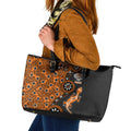 Wests Tigers NAIDOC Week 2026 Leather Tote Bag Aboriginal Lizard Dot Painting - 50 Years of Deadly