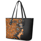 Wests Tigers NAIDOC Week 2026 Leather Tote Bag Aboriginal Lizard Dot Painting - 50 Years of Deadly