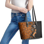 Wests Tigers NAIDOC Week 2026 Leather Tote Bag Aboriginal Lizard Dot Painting - 50 Years of Deadly
