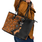 Wests Tigers NAIDOC Week 2026 Leather Tote Bag Aboriginal Lizard Dot Painting - 50 Years of Deadly