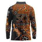 Wests Tigers NAIDOC Week 2026 Long Sleeve Polo Shirt Aboriginal Lizard Dot Painting - 50 Years of Deadly
