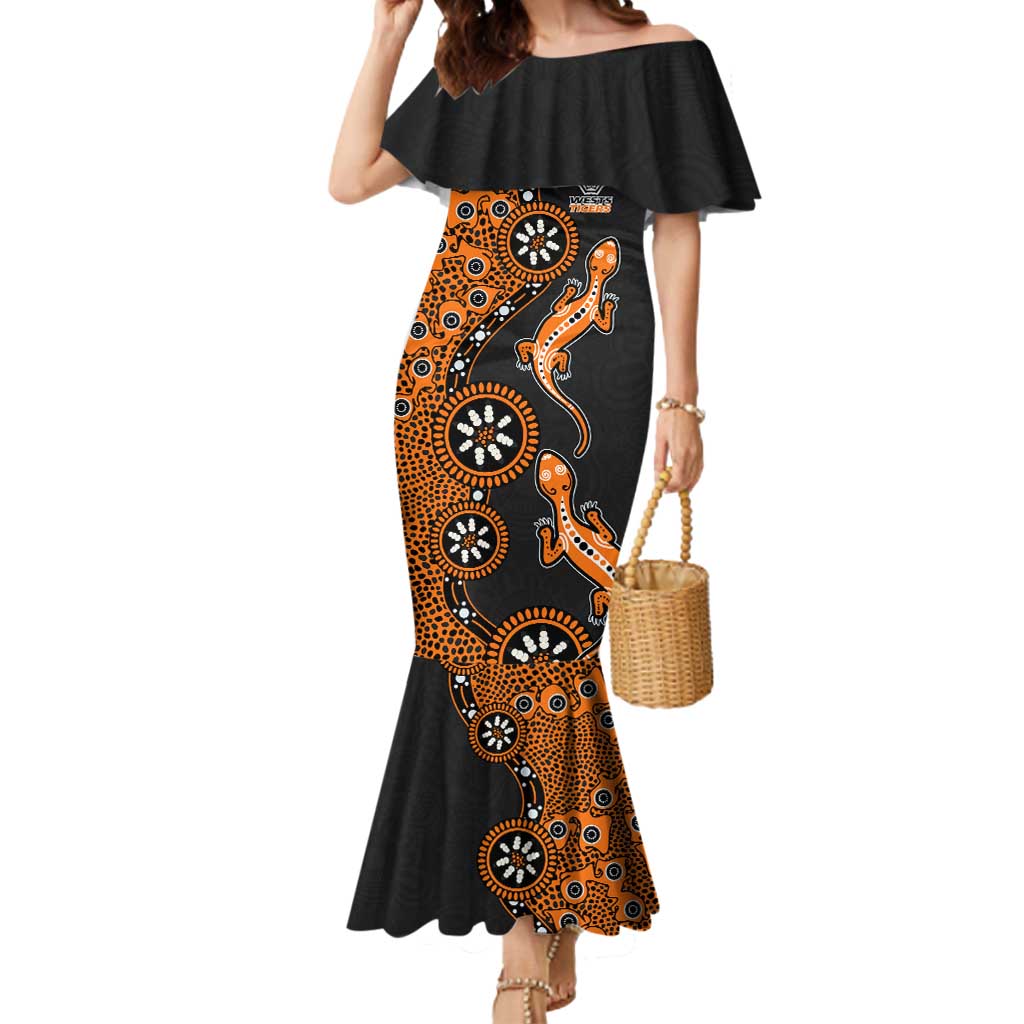 Wests Tigers NAIDOC Week 2026 Mermaid Dress Aboriginal Lizard Dot Painting - 50 Years of Deadly