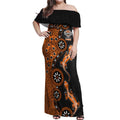 Wests Tigers NAIDOC Week 2026 Off Shoulder Maxi Dress Aboriginal Lizard Dot Painting - 50 Years of Deadly