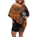 Wests Tigers NAIDOC Week 2026 Off Shoulder Short Dress Aboriginal Lizard Dot Painting - 50 Years of Deadly