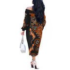 Wests Tigers NAIDOC Week 2026 Off The Shoulder Long Sleeve Dress Aboriginal Lizard Dot Painting - 50 Years of Deadly