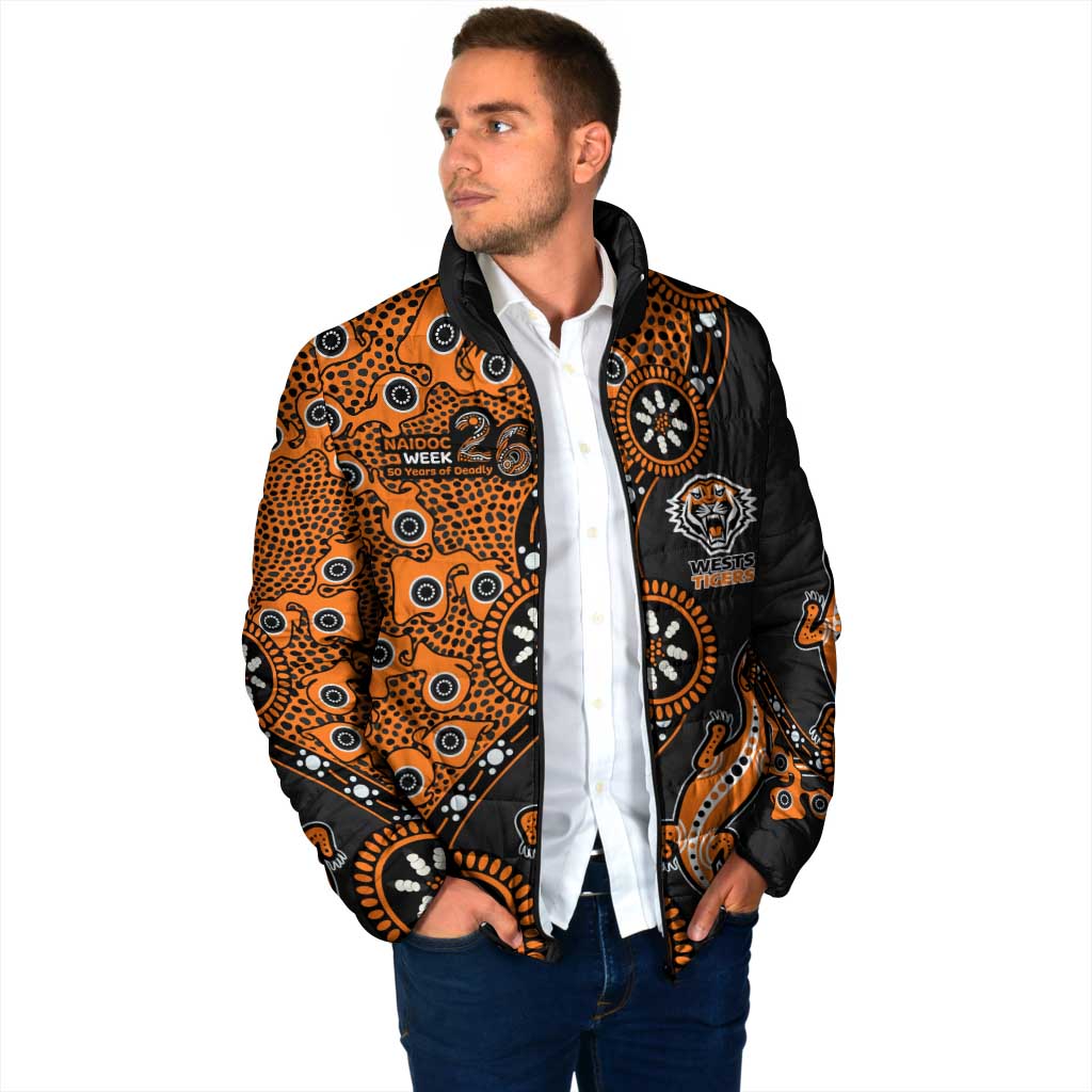 Wests Tigers NAIDOC Week 2026 Padded Jacket Aboriginal Lizard Dot Painting - 50 Years of Deadly