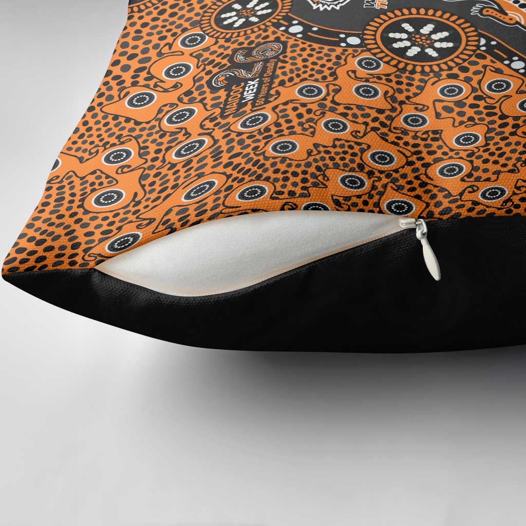 Wests Tigers NAIDOC Week 2026 Pillow Cover Aboriginal Lizard Dot Painting - 50 Years of Deadly